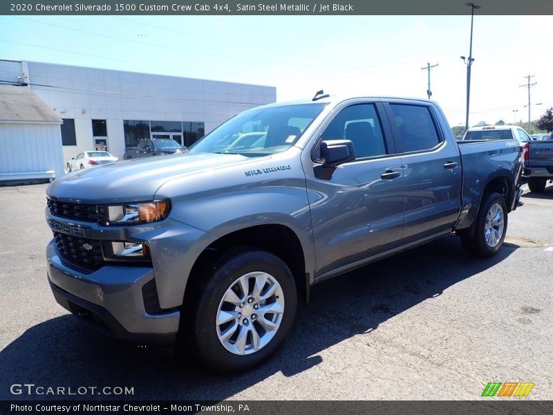 Satin Steel Metallic / Jet Black 2020 Chevrolet Silverado 1500 Custom Crew Cab 4x4