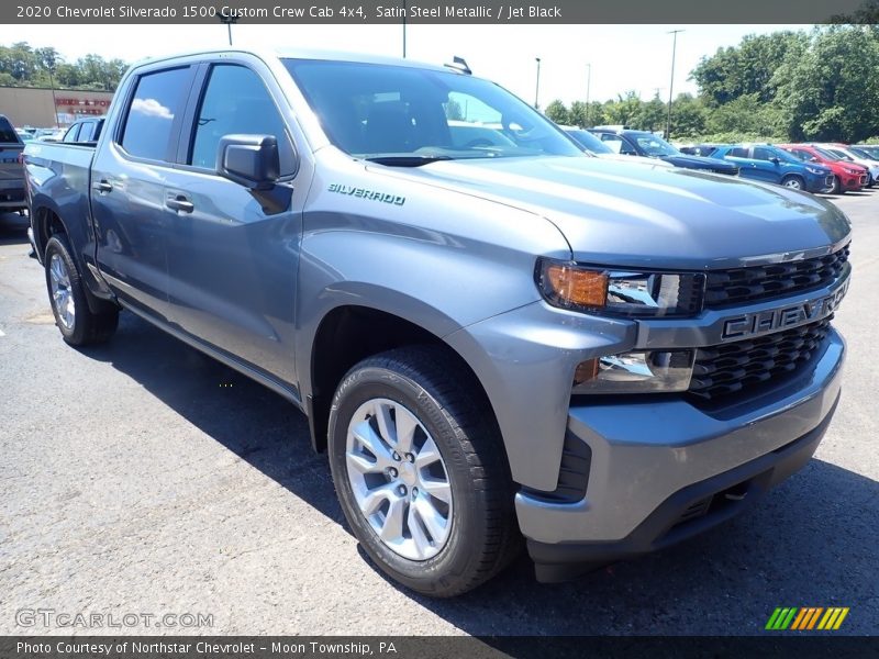 Satin Steel Metallic / Jet Black 2020 Chevrolet Silverado 1500 Custom Crew Cab 4x4