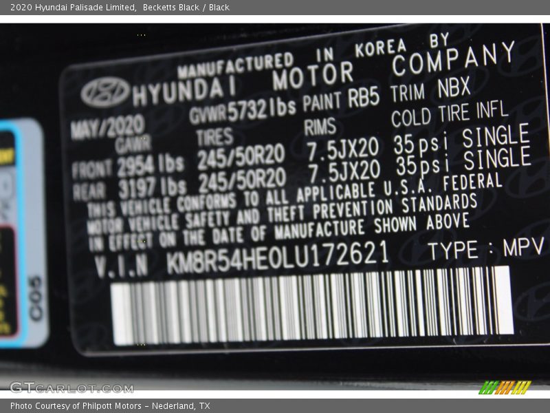 Becketts Black / Black 2020 Hyundai Palisade Limited