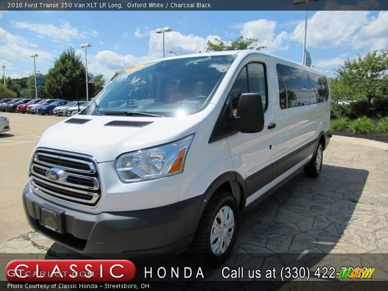 Oxford White / Charcoal Black 2016 Ford Transit 350 Van XLT LR Long