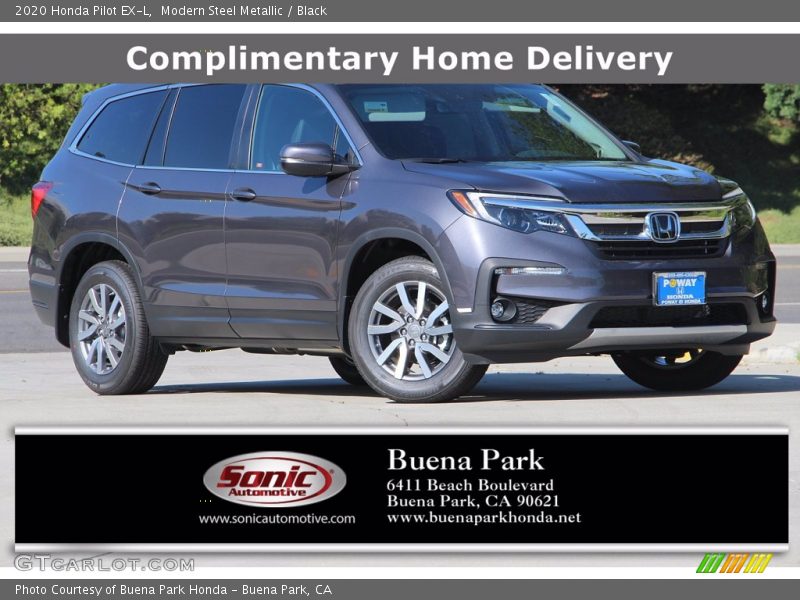 Modern Steel Metallic / Black 2020 Honda Pilot EX-L
