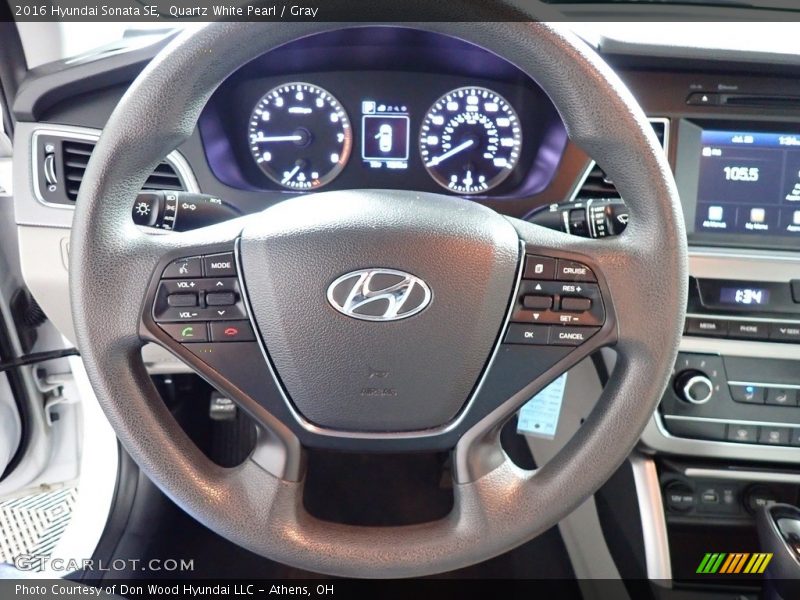 Quartz White Pearl / Gray 2016 Hyundai Sonata SE