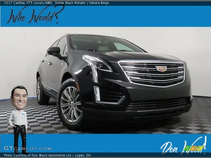 Stellar Black Metallic / Sahara Beige 2017 Cadillac XT5 Luxury AWD