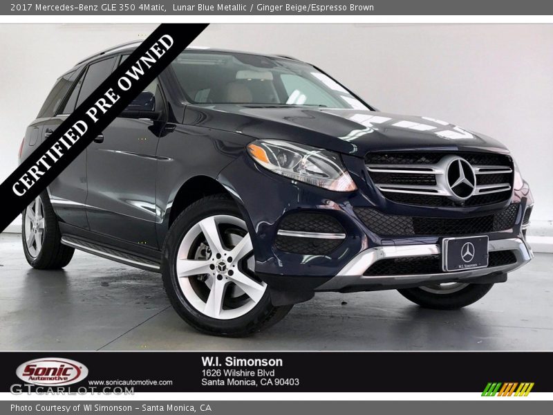 Lunar Blue Metallic / Ginger Beige/Espresso Brown 2017 Mercedes-Benz GLE 350 4Matic
