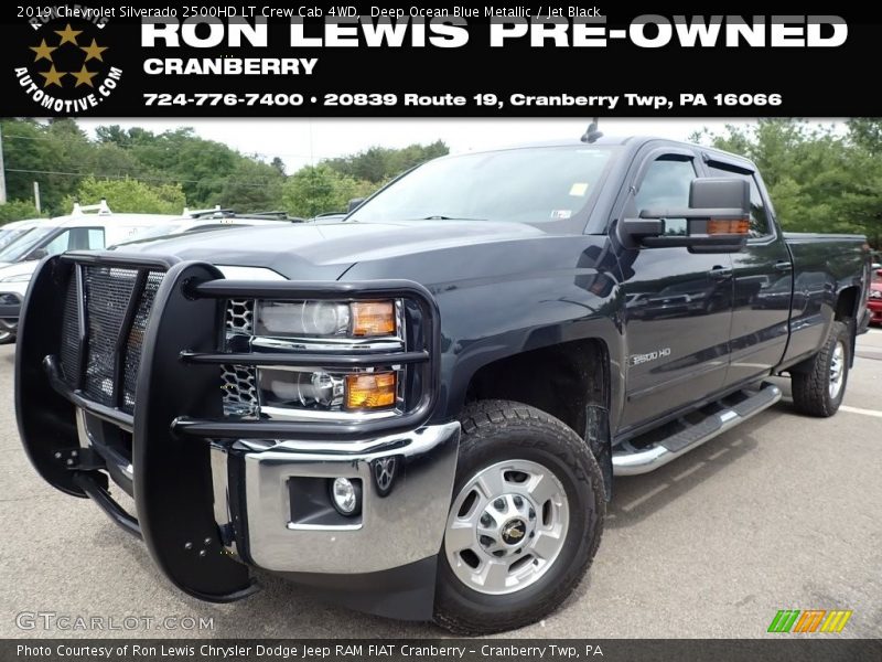 Deep Ocean Blue Metallic / Jet Black 2019 Chevrolet Silverado 2500HD LT Crew Cab 4WD