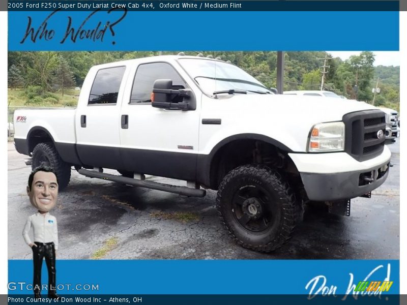 Oxford White / Medium Flint 2005 Ford F250 Super Duty Lariat Crew Cab 4x4