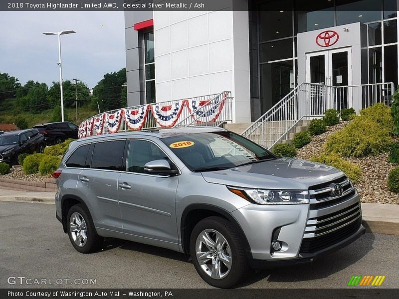 Celestial Silver Metallic / Ash 2018 Toyota Highlander Limited AWD