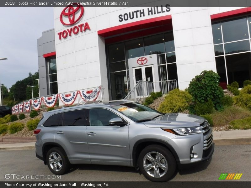 Celestial Silver Metallic / Ash 2018 Toyota Highlander Limited AWD