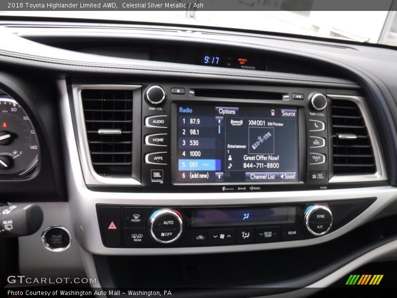 Celestial Silver Metallic / Ash 2018 Toyota Highlander Limited AWD