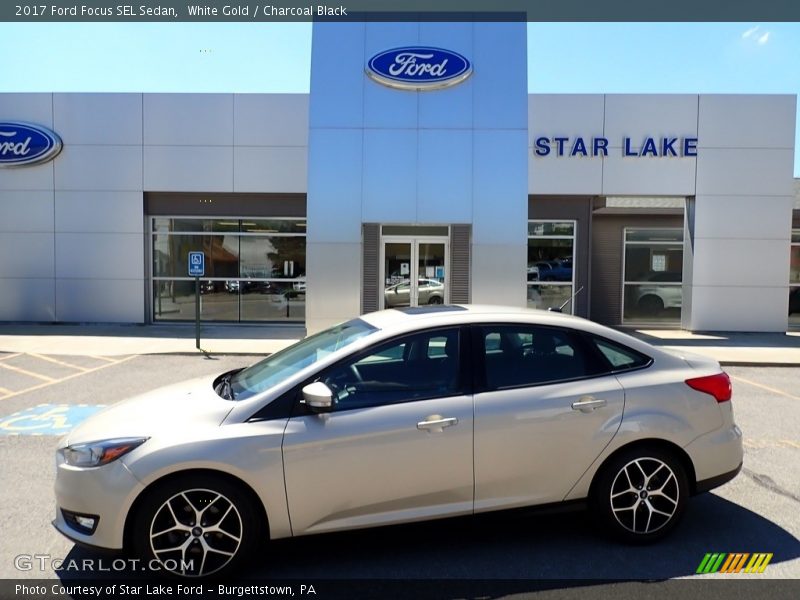 White Gold / Charcoal Black 2017 Ford Focus SEL Sedan