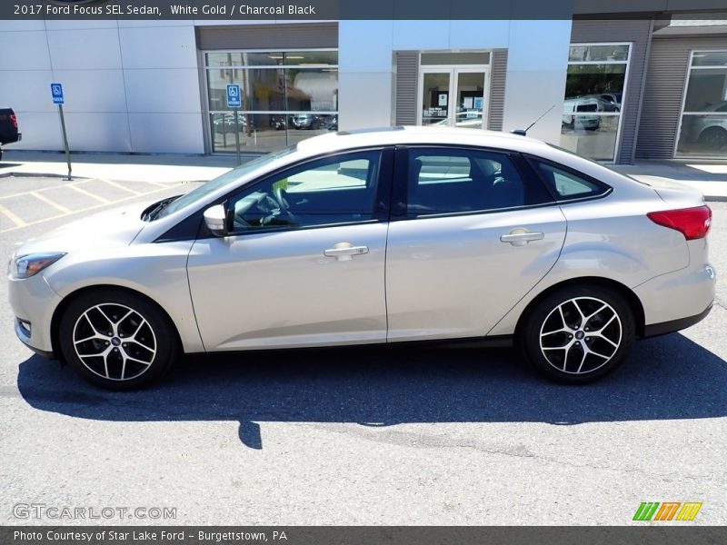 White Gold / Charcoal Black 2017 Ford Focus SEL Sedan