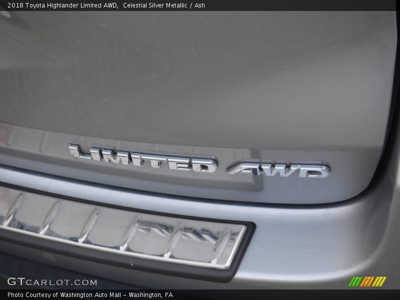 Celestial Silver Metallic / Ash 2018 Toyota Highlander Limited AWD