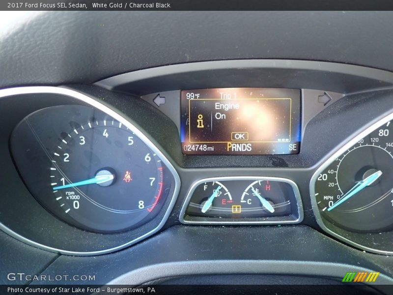 White Gold / Charcoal Black 2017 Ford Focus SEL Sedan