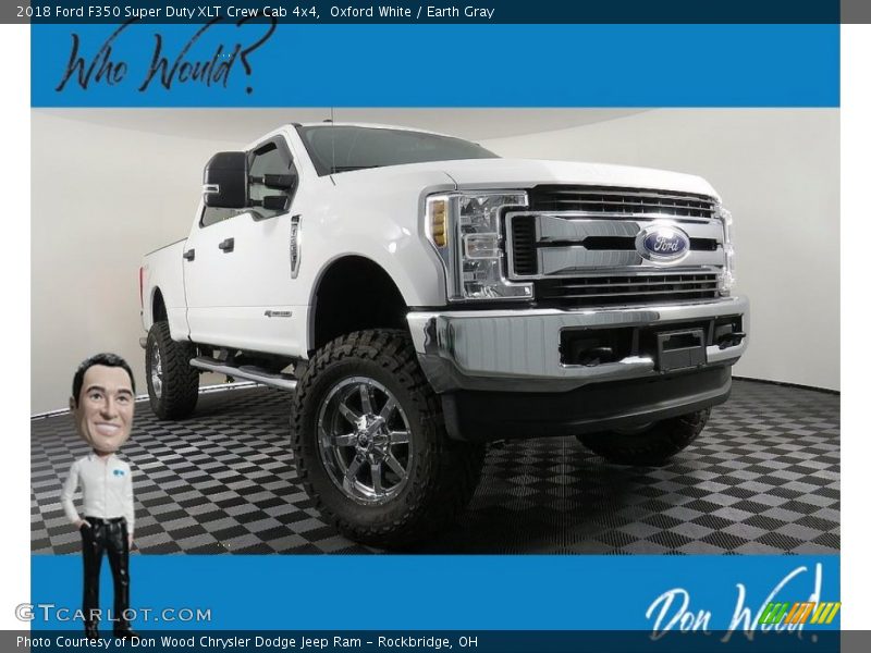 Oxford White / Earth Gray 2018 Ford F350 Super Duty XLT Crew Cab 4x4