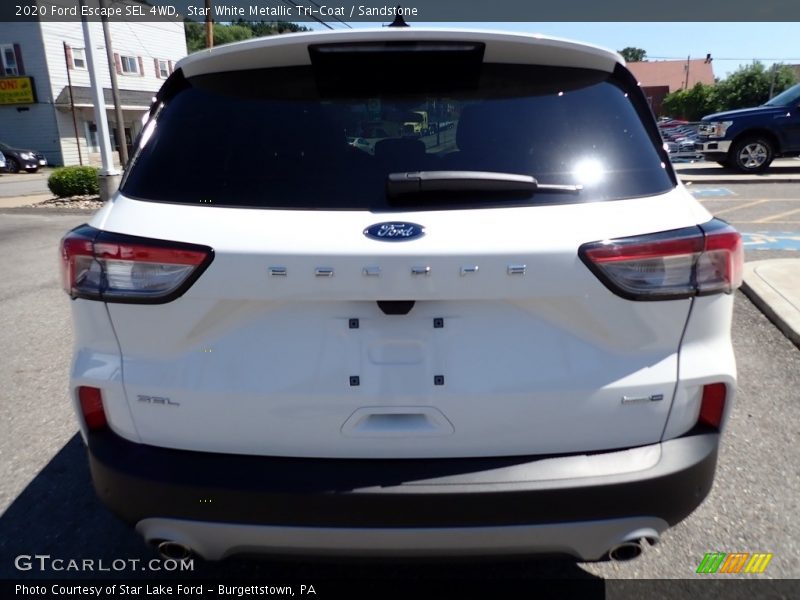 Star White Metallic Tri-Coat / Sandstone 2020 Ford Escape SEL 4WD