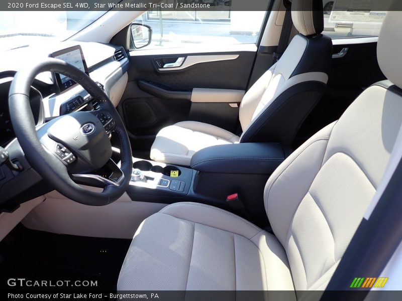 Star White Metallic Tri-Coat / Sandstone 2020 Ford Escape SEL 4WD