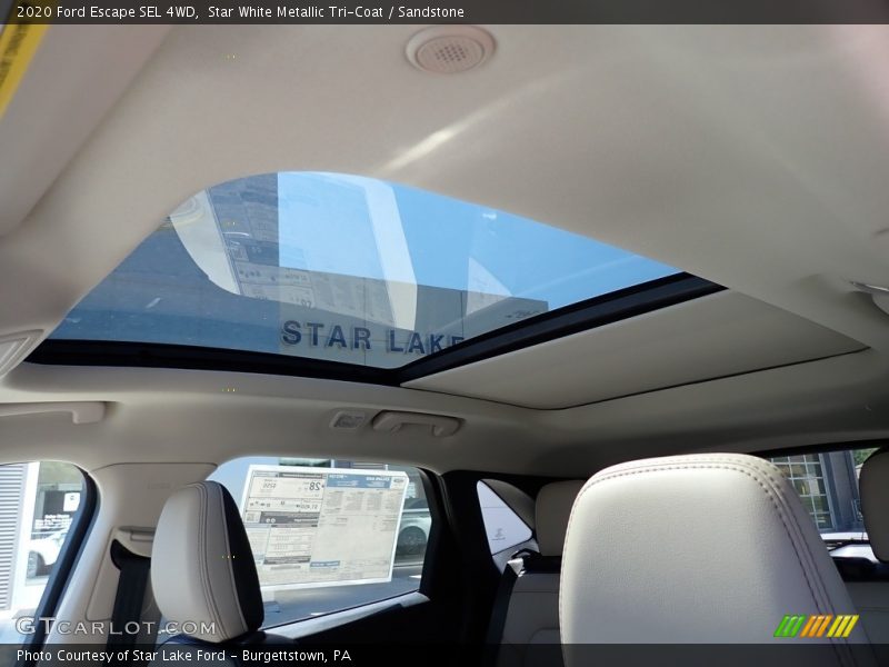 Star White Metallic Tri-Coat / Sandstone 2020 Ford Escape SEL 4WD