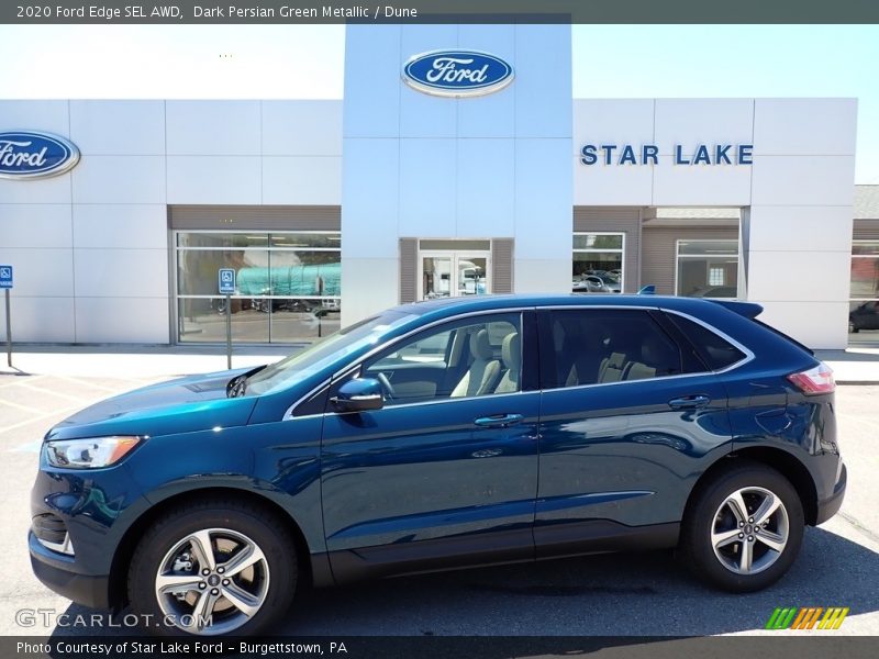 Dark Persian Green Metallic / Dune 2020 Ford Edge SEL AWD