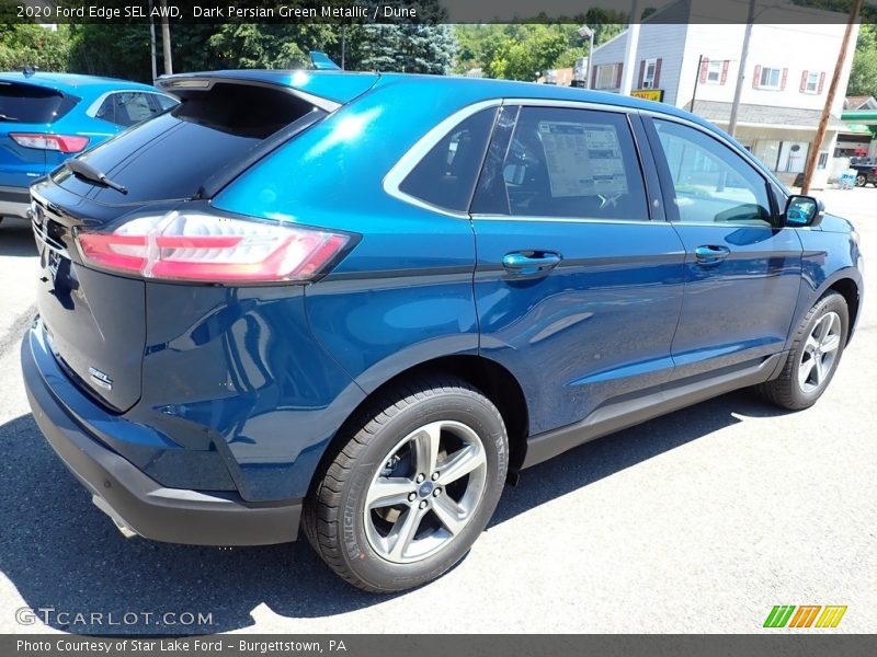 Dark Persian Green Metallic / Dune 2020 Ford Edge SEL AWD