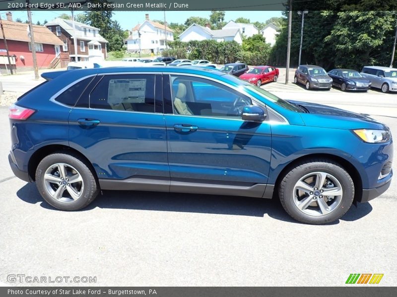 Dark Persian Green Metallic / Dune 2020 Ford Edge SEL AWD