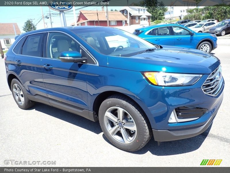 Dark Persian Green Metallic / Dune 2020 Ford Edge SEL AWD