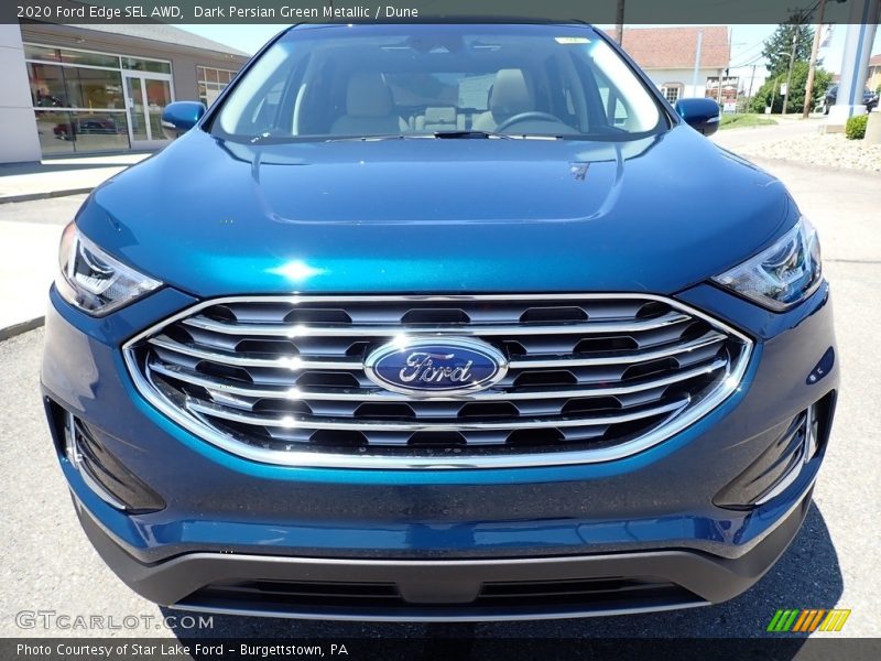 Dark Persian Green Metallic / Dune 2020 Ford Edge SEL AWD