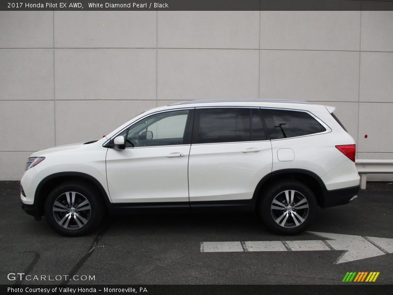 White Diamond Pearl / Black 2017 Honda Pilot EX AWD