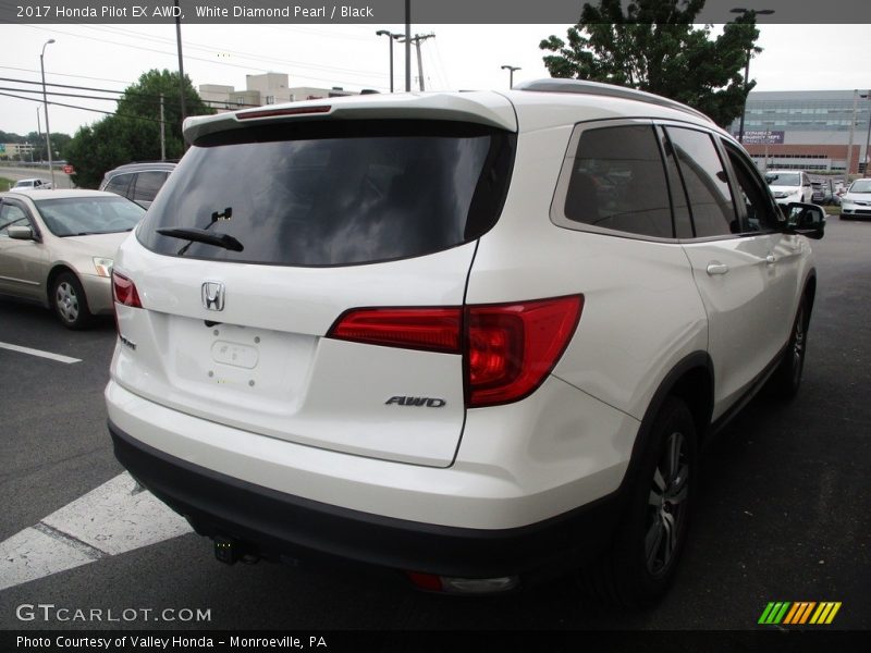 White Diamond Pearl / Black 2017 Honda Pilot EX AWD