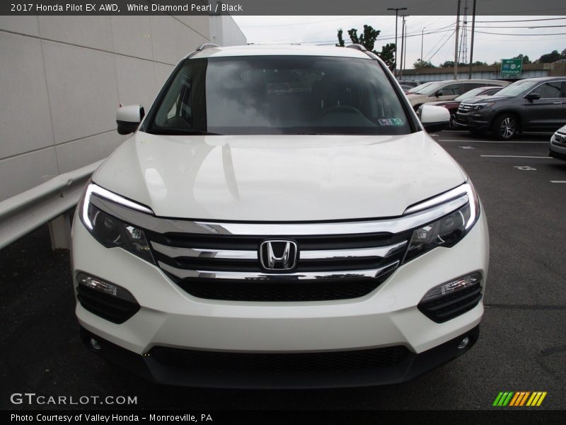White Diamond Pearl / Black 2017 Honda Pilot EX AWD