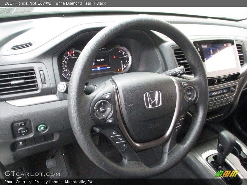 White Diamond Pearl / Black 2017 Honda Pilot EX AWD