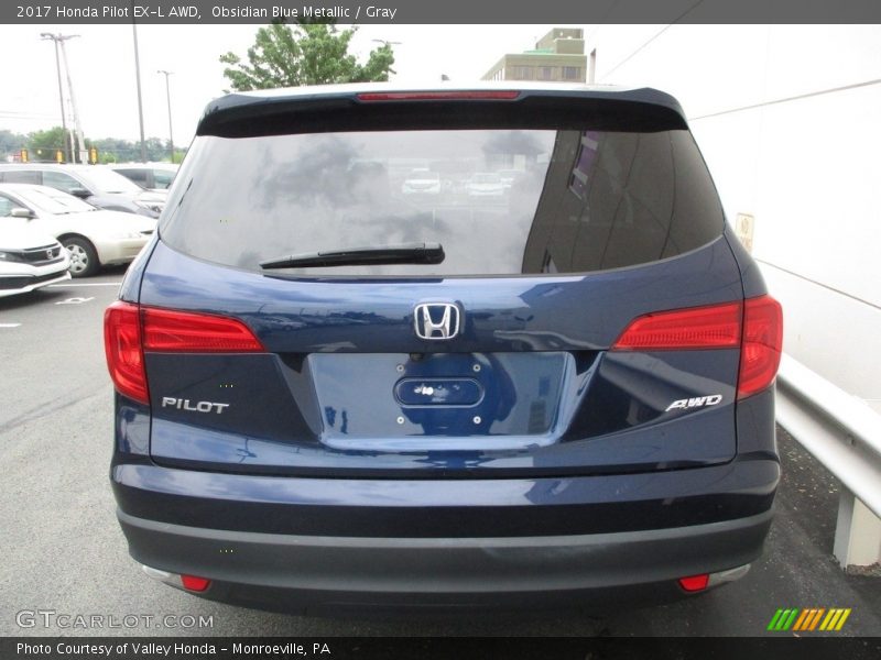 Obsidian Blue Metallic / Gray 2017 Honda Pilot EX-L AWD