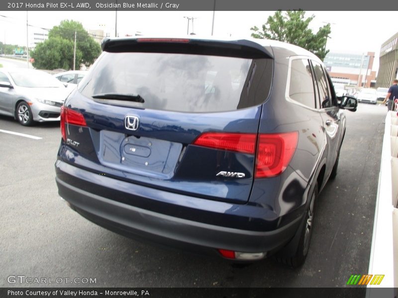 Obsidian Blue Metallic / Gray 2017 Honda Pilot EX-L AWD