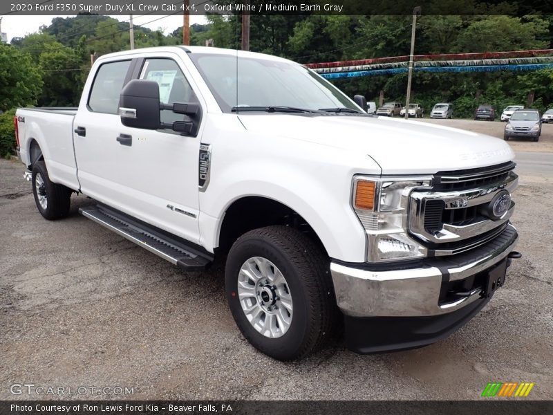Oxford White / Medium Earth Gray 2020 Ford F350 Super Duty XL Crew Cab 4x4