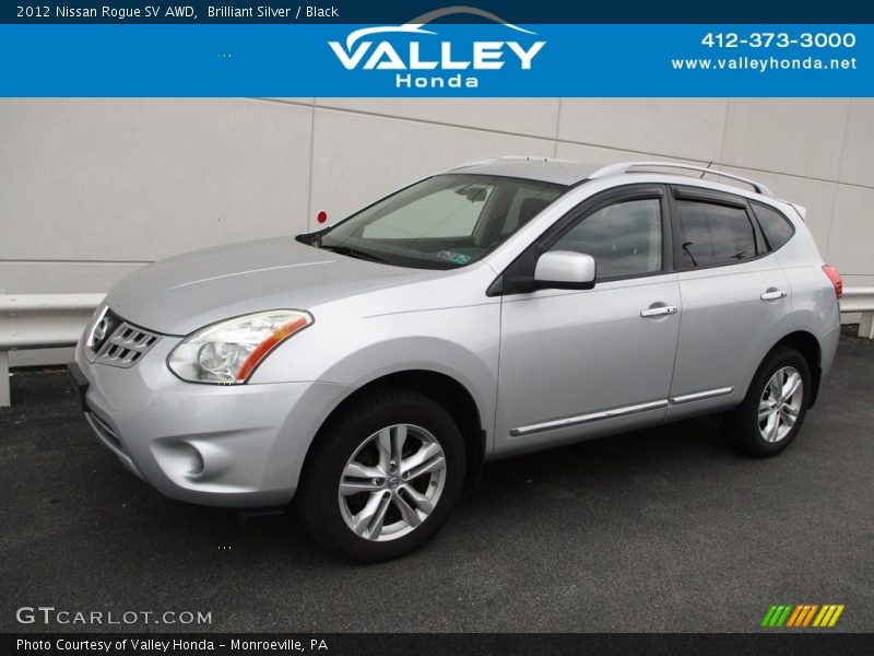 Brilliant Silver / Black 2012 Nissan Rogue SV AWD