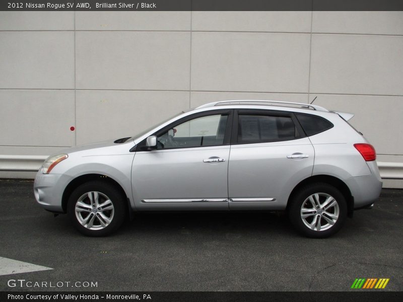 Brilliant Silver / Black 2012 Nissan Rogue SV AWD