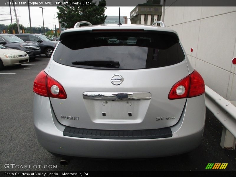 Brilliant Silver / Black 2012 Nissan Rogue SV AWD