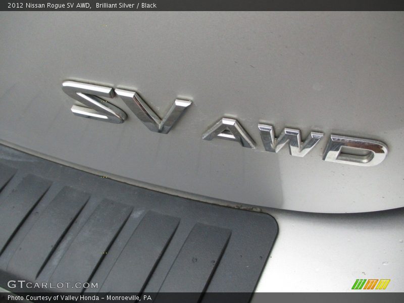 Brilliant Silver / Black 2012 Nissan Rogue SV AWD