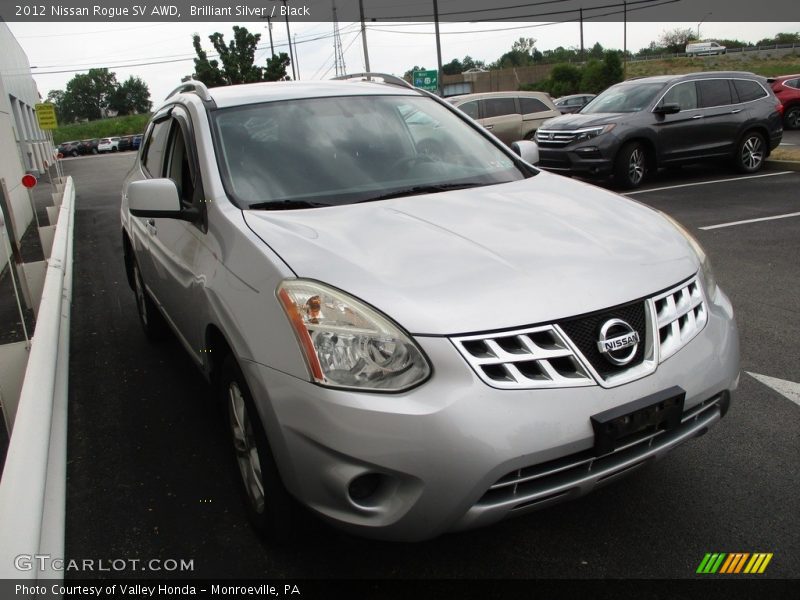 Brilliant Silver / Black 2012 Nissan Rogue SV AWD