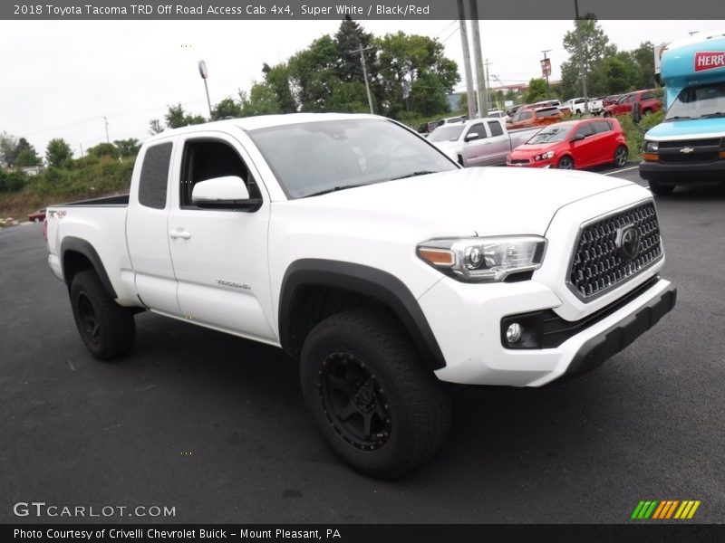 Super White / Black/Red 2018 Toyota Tacoma TRD Off Road Access Cab 4x4