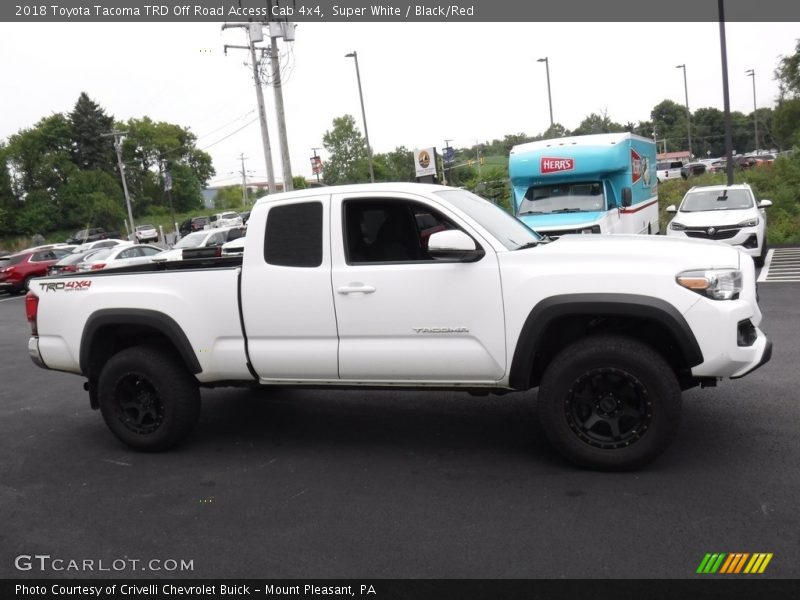 Super White / Black/Red 2018 Toyota Tacoma TRD Off Road Access Cab 4x4
