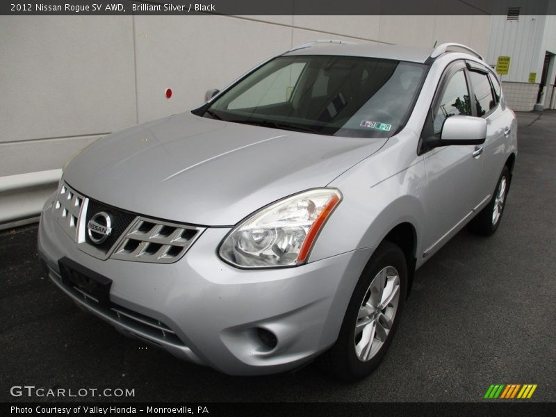 Brilliant Silver / Black 2012 Nissan Rogue SV AWD