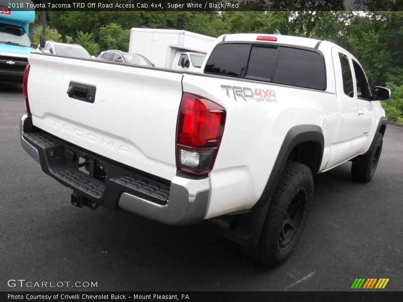 Super White / Black/Red 2018 Toyota Tacoma TRD Off Road Access Cab 4x4