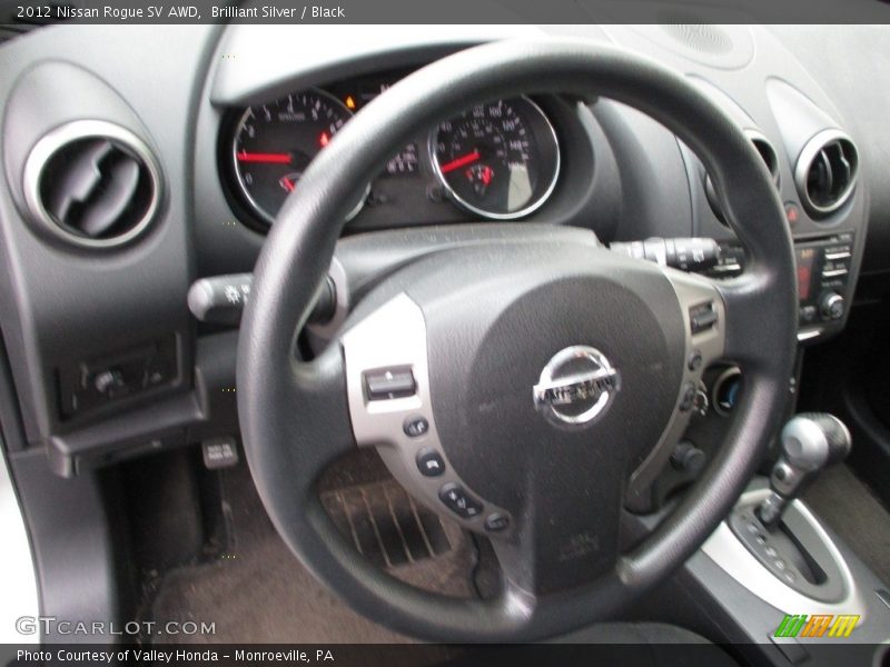 Brilliant Silver / Black 2012 Nissan Rogue SV AWD