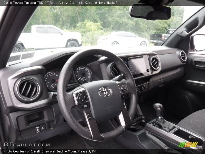 Super White / Black/Red 2018 Toyota Tacoma TRD Off Road Access Cab 4x4