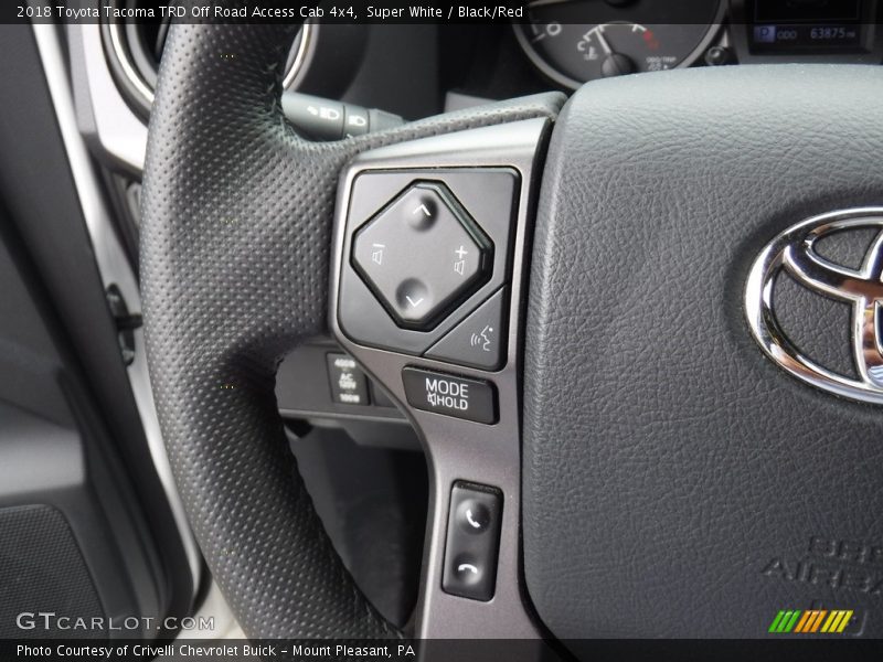 Super White / Black/Red 2018 Toyota Tacoma TRD Off Road Access Cab 4x4