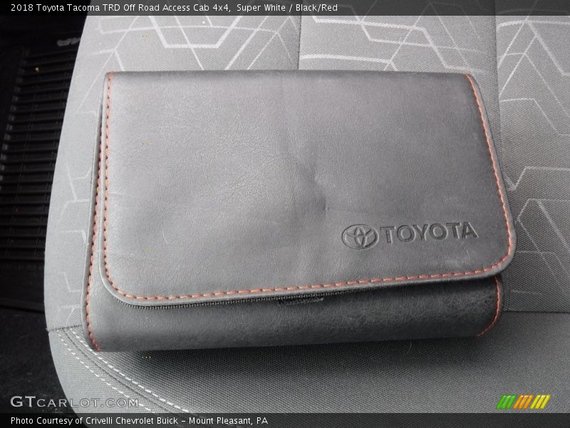 Super White / Black/Red 2018 Toyota Tacoma TRD Off Road Access Cab 4x4