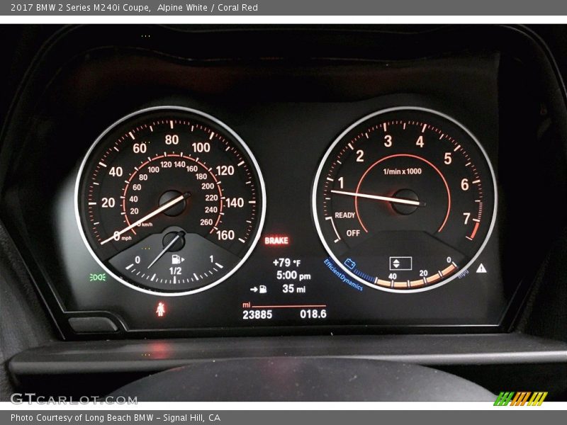 Alpine White / Coral Red 2017 BMW 2 Series M240i Coupe