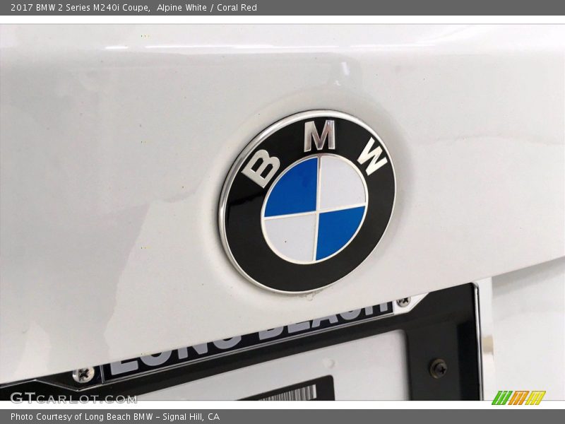 Alpine White / Coral Red 2017 BMW 2 Series M240i Coupe