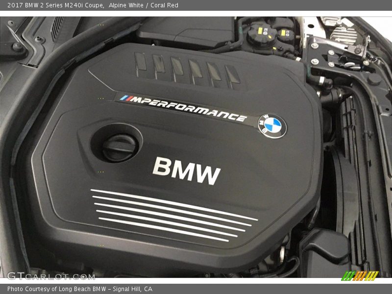 Alpine White / Coral Red 2017 BMW 2 Series M240i Coupe