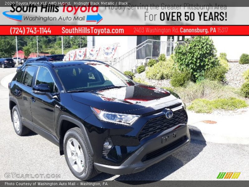 Midnight Black Metallic / Black 2020 Toyota RAV4 XLE AWD Hybrid